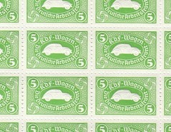 Stamp Germany Revenue KDF – PAD of 10 Full Sheets WWII 3rd Reich Volkswagen MNH