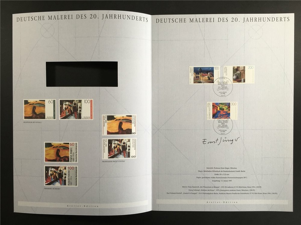 GERMAN POST ART-EDITION 1995/03 1774/1776 KUNST MALEREI GEMÄLDE ART