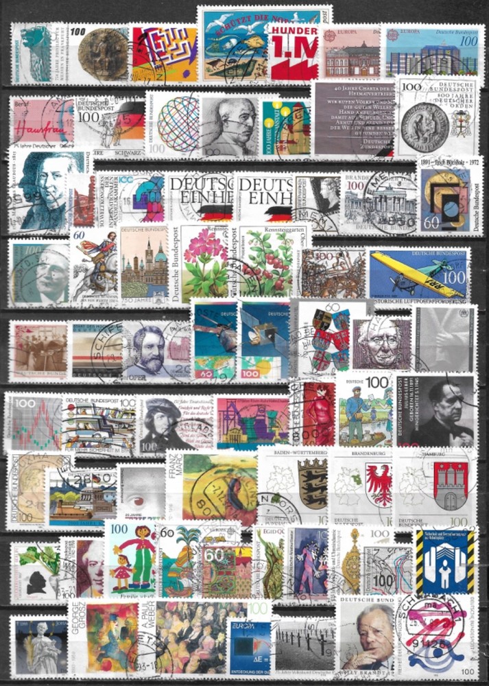 WEST GERMANY 1990-1995 interesting used lot between Mi. 1448-1789 as shown