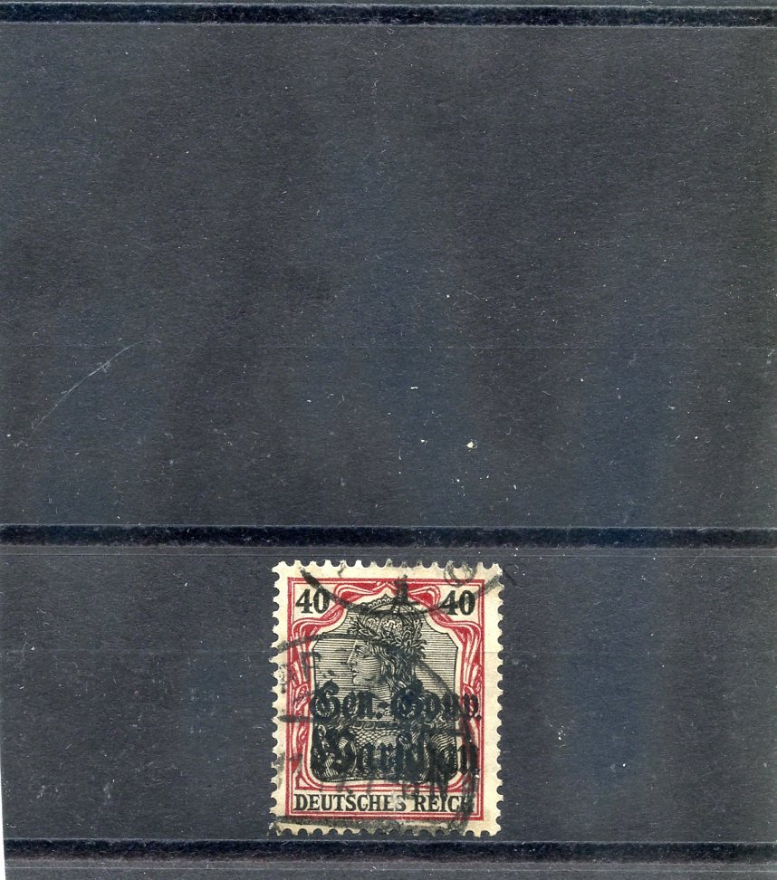 POLAND Sc N15(MI 15a)F-VF USED 1916 40pf DARK CARMINE & BLACK $27
