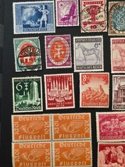 WW2 WWII Nazi German NSDAP THIRD REICH 40 pc Stamp Lot Hitler Swastika + Sets