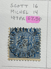 Germany States, Baden, Used – hinged on one album page, 1851-1868, High Value.
