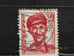 The listing is:(1)1948 Saarland Steel Workers Germany Stamp-LH-2f