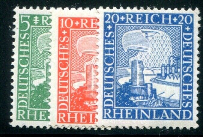GERMANY 1925 372-374 ** MNH FLAWLESS SET RHINELAND 60€(48949