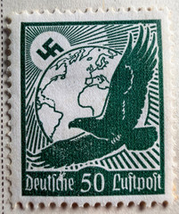 Germany lot of 9 Stamps 1934 Scott Cat C46-C54 Consecutive Air Post Mix CXL, MH