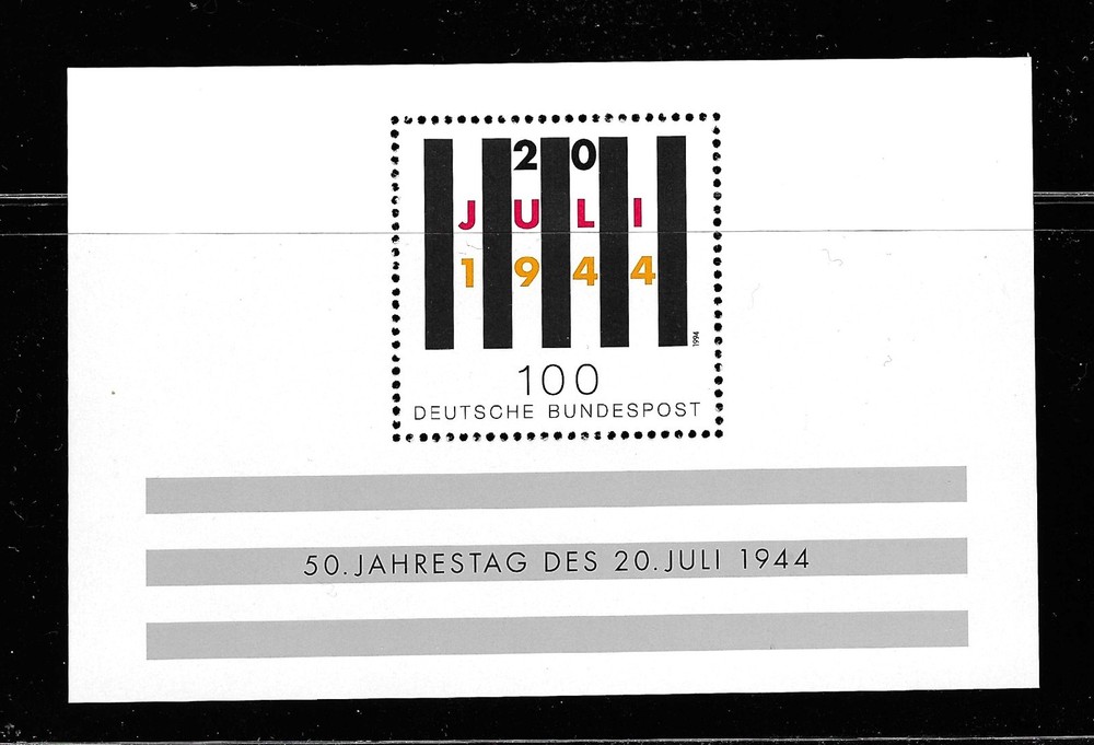 JWStamps: Germany Souvenir Sheet #1836. MNH. “ Hitler Assassination Attempt „.