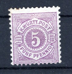 Württemberg 45a Mint Hinged Stamp (MH) (GA5132