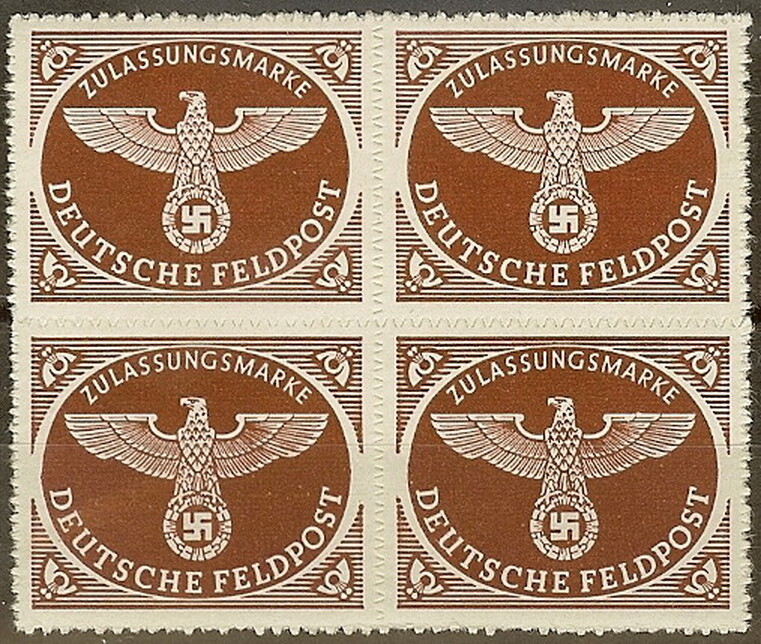 Stamp Germany Feldpost Mi 2 Sc MQ1 Block 1942 WW2 3rd Reich Wehrmacht Army MNH