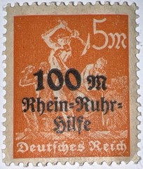 Travelstamps: 1923 Germany Stamp Scott #B5 , Charity Overprint Surcharge MOGNH