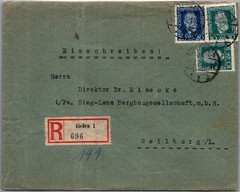 GERMANY 1920’S POSTAL REGISTERED COVER ADDR WEILBURG POSTMARK GIESSEN