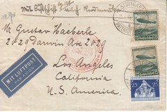 Covers Hindenburg 1936 Airmail Germany Los Angeles Stuttgard Flight Fascism