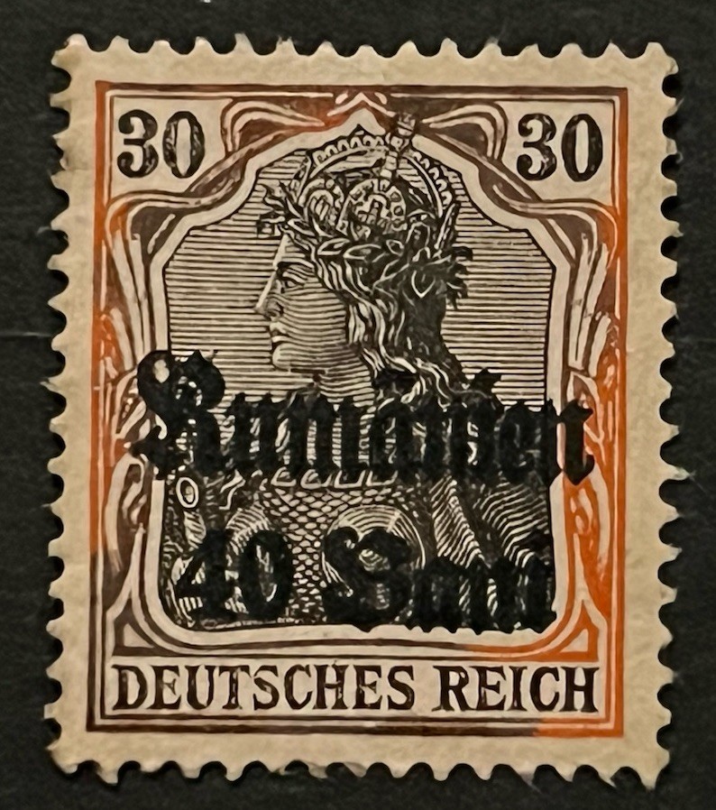 Travelstamps: 1918 Germany Stamps Romania 40 Bani on 30pf, Mint Original Gum H