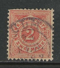 Germany States 1878 WURTTEMBERG 2 Mark numeral issue used, $ 294.00