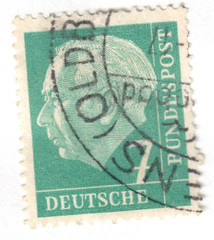 West Germany – 1954 – Professor Dr. Th. Heuss – 7Pfg – Used – #03
