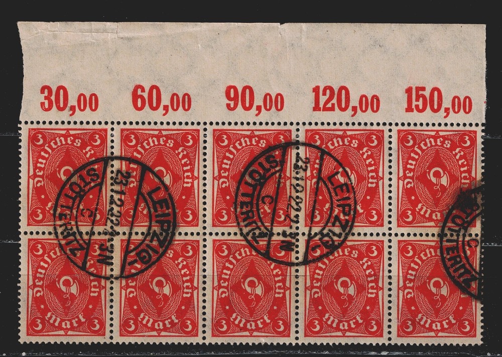 Germany Weimar Republic Postal Horn stamp block 1921 GR