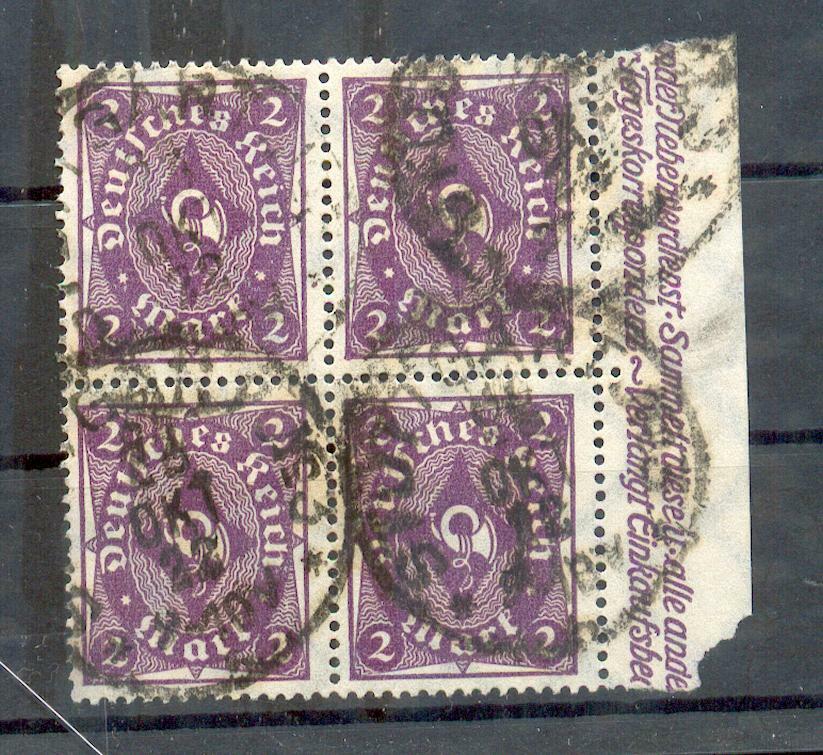 Dr-Infla 224 Block of Four by The Sheet Margin Postmarked Tested (A3043