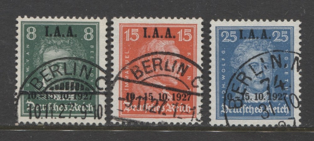 Germany 1927 complete set IAA issues used BERLIN $ 292.00