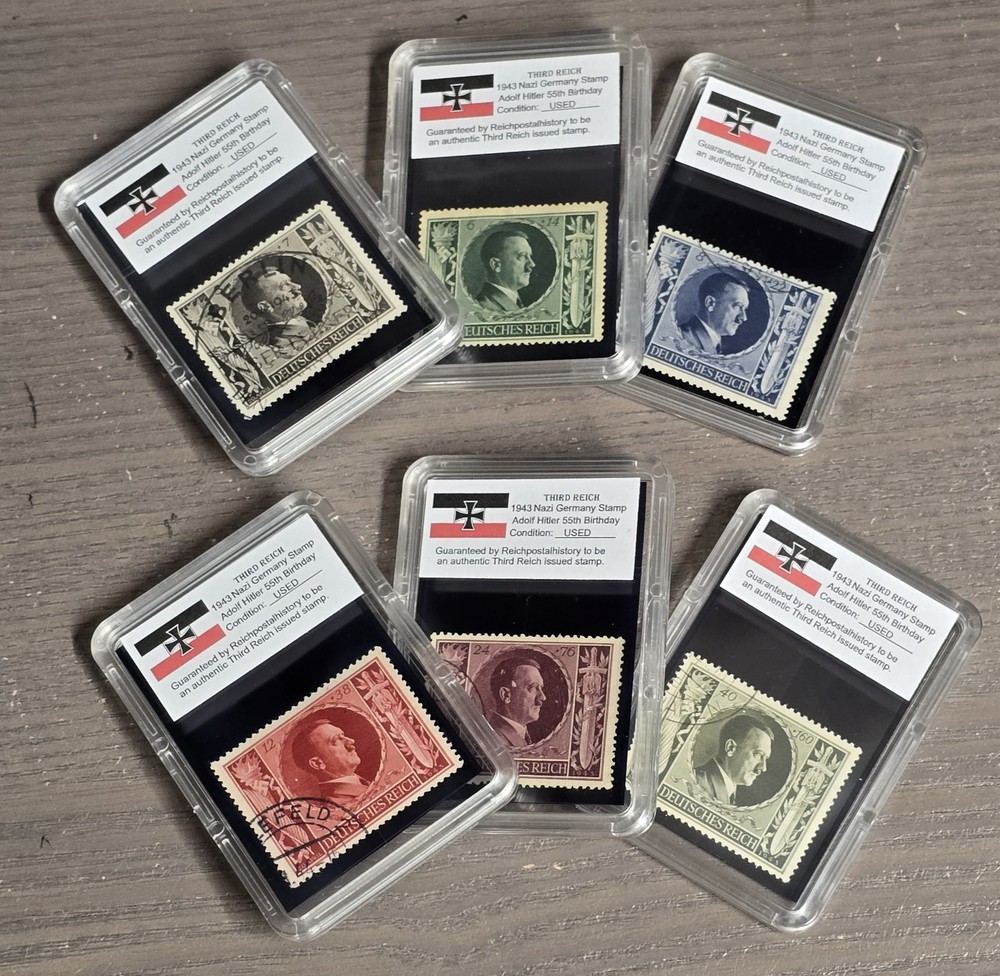 Third Reich WWII Nazi German Adolf Hitler 55th B-Day NSDAP Complete Stamp Set