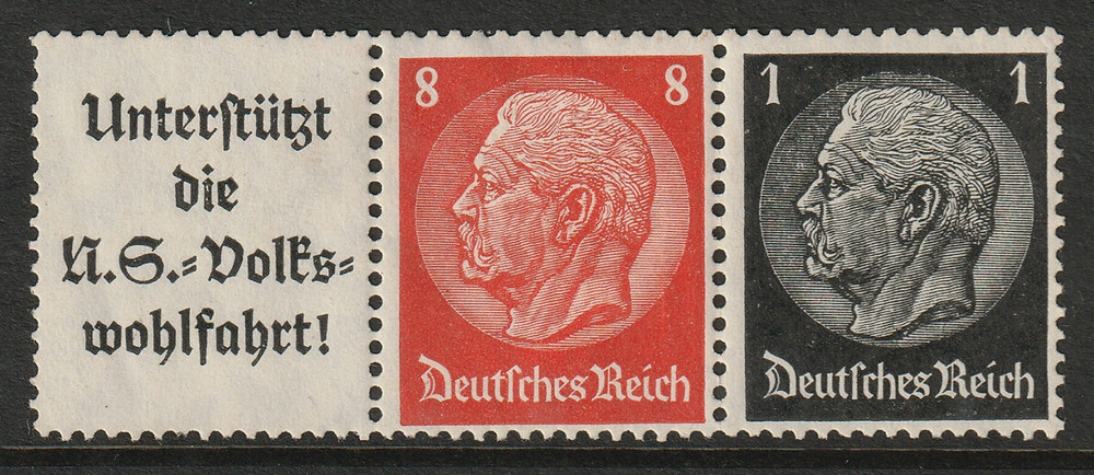 Germany 1920s Hindenburg 8p & 8p Pair Mint Hinged / Rem – S42903