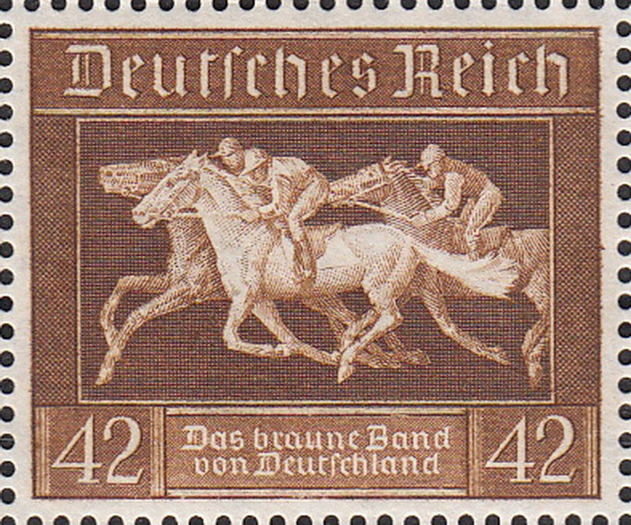 Stamp Germany Mi 621 Sc B90 1936 WW2 1936 War Reich Munich Riem Horse Race MNH