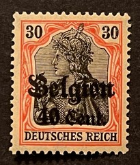 Travelstamps: Germany Offices in Belgium Stamps WWII, 30pf w/ 40c OP MOGH Wmk