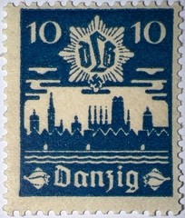 Travelstamps: 1937 Germany Danzig Stamps Mi.No. 267, Mint, Og, Hinged, WW2 Era