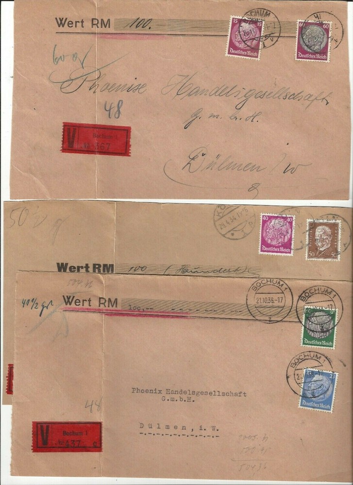 Germany. Lot of three postal items. Rare. GE5.(BDR/ENV)
