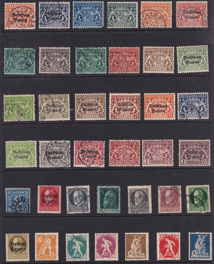 Lot Stamp Germany Reich Bavaria Bayern Classic Selection Mixed 4 Officials F