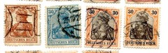 Germany Germania High Value Stamp Lot 35pf-4M Mixed Watermarks 27 Used