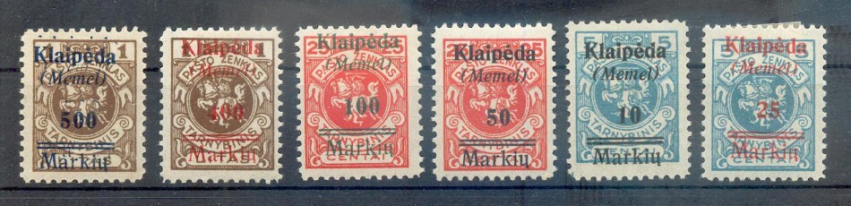 Memel 129/34 Set * MH (72765) Used Mint Hinged