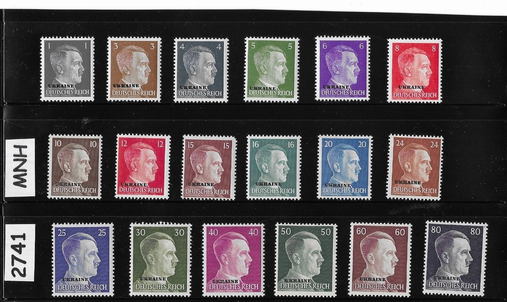 MNH stamp set Adolf Hitler Ukraine Overprints Germany Occupation WWII #2741