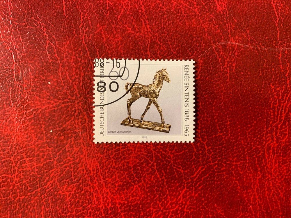 GERMANY BERLIN 1988 USED OR MNH BRONZE SCULPTURE ART FOAL HORSE RENEE SINTENIS