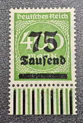 Stamp Germany Reich FREIMARKE 75 000 Mark 1923 Mi. Nr. 287 [🇩🇪37419]