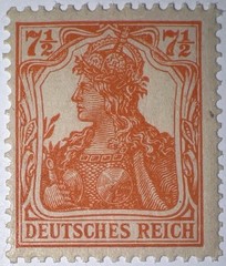 Travelstamps1916 Germany Deutsches Reich Mi. Nr. 99b Germania 7 1/2 Pf , MOGNH