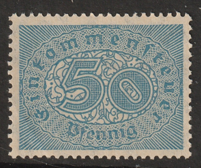 Germany 1920s 50p Tax Revenue MNH / Wmk Quadfoil – S45025