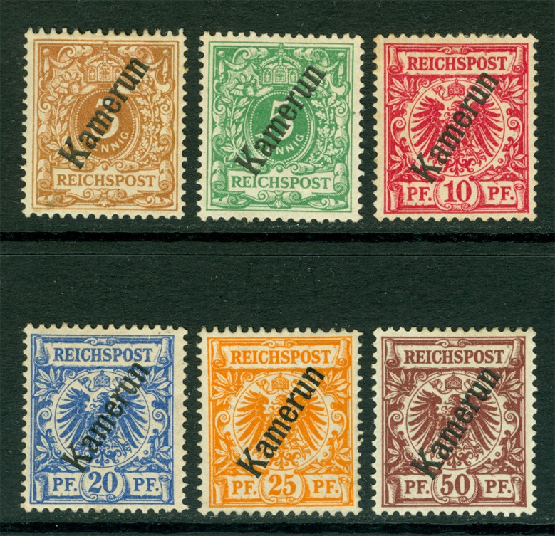 German CAMEROUN 1897 Surcharged set Sc# 1- 6 mint MH