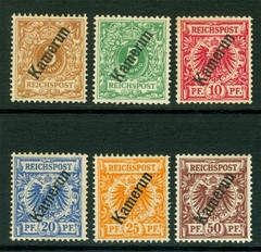 German CAMEROUN 1897 Surcharged set Sc# 1- 6 mint MH