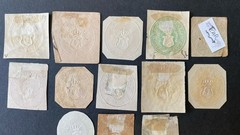 GERMANY MECKLENBURG-SCHWERIN STAMP WRAPPERS-ENVELOPES CUT CORNERS-MINT-USED (15)