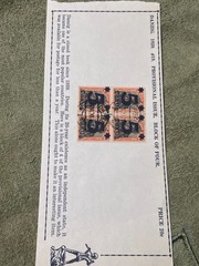 DANZIG Germany 1920 Provisional Issue Block of Four antique overprint stamps