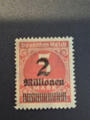 1923 German Deutsche Reich Stamp overprint 2 millionen over 5000 MNH