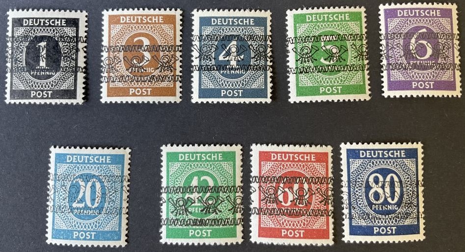 BIZONE 1948 I-IX/I ** MNH FLAWLESS SET Certificate SCHLEGEL BPP (H7598