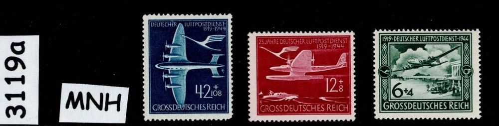 MNH Stamp set Third Reich Germany 1919-1944 25th Anniv Airmail service #3119a