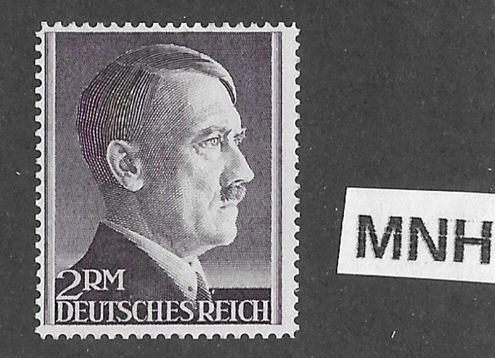 MNH stamp Adolf Hitler Third Reich 2RM / Perf 14 / WWII Germany / Sc525