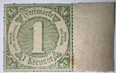 TRAVELSTAMPS: 1859 THURN AND TAXIS, 1 KREUZER, MINT ORIGINAL GUM NH