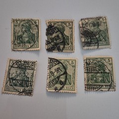 German Empire 1900s Used Postage Stamps Lot of 37 Vintage Rare #B4HB1.8