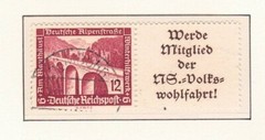 Germany – 1937 ZdMiNr. W111, 12pf Modern Buildings, se-tenant w/A11.1 label