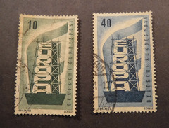 Scott#748 &749, 1956, 10 & 40 pf. Europa , Used, Stamps, (Complete Set)