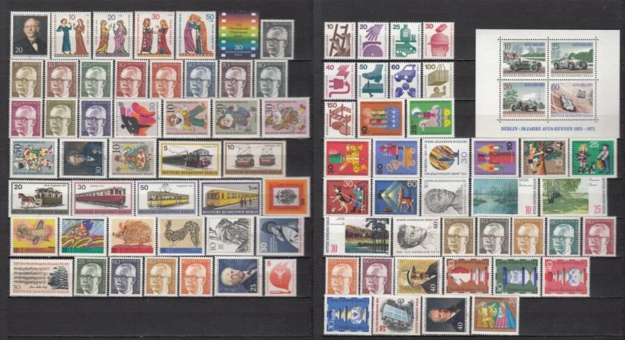 Germany BERLIN 1970-1972 – complete year sets – MNH (m3)