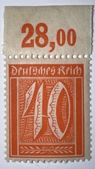 Travelstamps: Germany Deutsches Reich 1921/22 Mi. Nr. 182 /Sc#163, 40 Pf. MNH