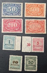 🇩🇪Germany 22 Stamps 1923 WW1 includ 200 Millionen Mrak Hyperinflation MNH MH